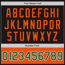 Load image into Gallery viewer, Custom Black Kelly Green-Orange Bomber Varsity Letterman Two Tone Zipper Jacket