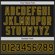 Load image into Gallery viewer, Custom Black Olive-Gold Bomber Varsity Letterman Two Tone Zipper Jacket