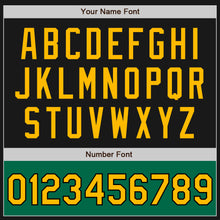 Load image into Gallery viewer, Custom Black Gold-Kelly Green Bomber Varsity Letterman Two Tone Zipper Jacket