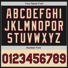 Load image into Gallery viewer, Custom Black Crimson Cream-City Cream Bomber Varsity Letterman Two Tone Zipper Jacket