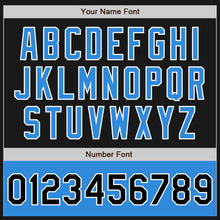 Load image into Gallery viewer, Custom Black Powder Blue-White Bomber Varsity Letterman Two Tone Zipper Jacket