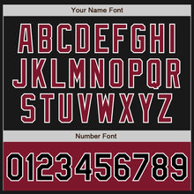 Load image into Gallery viewer, Custom Black Crimson-White Bomber Varsity Letterman Two Tone Zipper Jacket