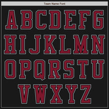 Load image into Gallery viewer, Custom Black Crimson-Gray Bomber Varsity Letterman Two Tone Zipper Jacket