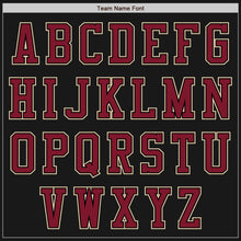 Load image into Gallery viewer, Custom Black City Cream-Crimson Bomber Varsity Letterman Two Tone Zipper Jacket