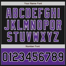 Load image into Gallery viewer, Custom Black Purple-White Bomber Varsity Letterman Two Tone Zipper Jacket