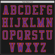 Load image into Gallery viewer, Custom Black Orange-Purple Bomber Varsity Letterman Two Tone Zipper Jacket
