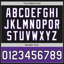 Load image into Gallery viewer, Custom Black White-Purple Bomber Varsity Letterman Two Tone Zipper Jacket