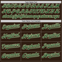 Load image into Gallery viewer, Custom Brown Green-Cream Bomber Full-Snap Varsity Letterman Hoodie Jacket