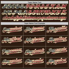 Load image into Gallery viewer, Custom Brown Vintage USA Flag Cream-Maroon Bomber Full-Snap Varsity Letterman Hoodie Jacket