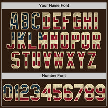 Load image into Gallery viewer, Custom Brown Vintage USA Flag Cream-Maroon Bomber Full-Snap Varsity Letterman Two Tone Hoodie Jacket