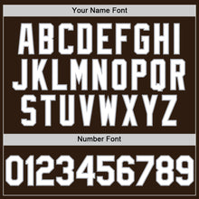 Load image into Gallery viewer, Custom Brown White-Gray Bomber Full-Snap Varsity Letterman Two Tone Hoodie Jacket