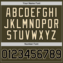 Load image into Gallery viewer, Custom Olive Black-Cream Bomber Full-Snap Varsity Letterman Salute To Service Hoodie Jacket