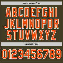 Load image into Gallery viewer, Custom Olive Orange-White Bomber Full-Snap Varsity Letterman Salute To Service Hoodie Jacket