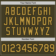 Load image into Gallery viewer, Custom Olive Old Gold-Black Bomber Full-Snap Varsity Letterman Two Tone Salute To Service Hoodie Jacket