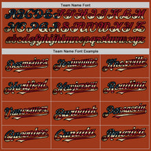 Load image into Gallery viewer, Custom Texas Orange Vintage USA Flag Black-Cream Bomber Full-Snap Varsity Letterman Hoodie Jacket