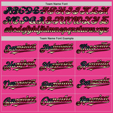 Load image into Gallery viewer, Custom Pink Vintage USA Flag Black-Cream Bomber Full-Snap Varsity Letterman Hoodie Jacket