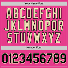 Load image into Gallery viewer, Custom Pink Black-Cream Bomber Full-Snap Varsity Letterman Hoodie Jacket