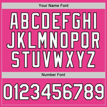 Load image into Gallery viewer, Custom Pink White-Black Bomber Full-Snap Varsity Letterman Hoodie Jacket