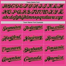 Load image into Gallery viewer, Custom Pink Black-Old Gold Bomber Full-Snap Varsity Letterman Hoodie Jacket