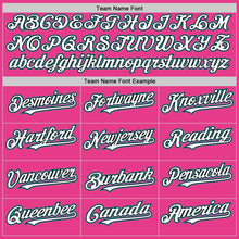 Load image into Gallery viewer, Custom Pink Black-Teal Bomber Full-Snap Varsity Letterman Hoodie Jacket