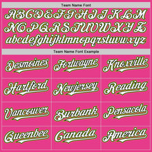 Load image into Gallery viewer, Custom Pink Black-Neon Green Bomber Full-Snap Varsity Letterman Hoodie Jacket