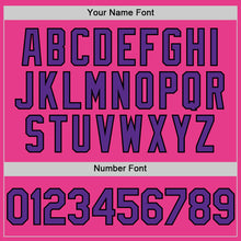 Load image into Gallery viewer, Custom Pink Purple-Black Bomber Full-Snap Varsity Letterman Hoodie Jacket