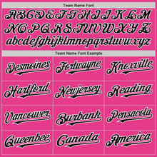 Load image into Gallery viewer, Custom Pink Black-White Bomber Full-Snap Varsity Letterman Hoodie Jacket