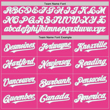 Load image into Gallery viewer, Custom Pink White-Gray Bomber Full-Snap Varsity Letterman Hoodie Jacket