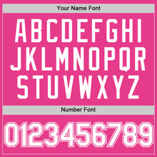 Load image into Gallery viewer, Custom Pink White Bomber Full-Snap Varsity Letterman Hoodie Jacket