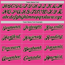 Load image into Gallery viewer, Custom Pink Black-Cream Bomber Full-Snap Varsity Letterman Two Tone Hoodie Jacket