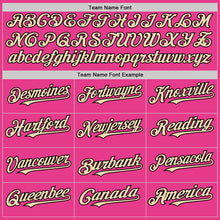 Load image into Gallery viewer, Custom Pink Cream-Black Bomber Full-Snap Varsity Letterman Two Tone Hoodie Jacket