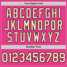 Load image into Gallery viewer, Custom Pink Cream-Black Bomber Full-Snap Varsity Letterman Two Tone Hoodie Jacket