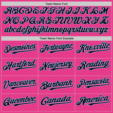 Load image into Gallery viewer, Custom Pink Black-Light Blue Bomber Full-Snap Varsity Letterman Two Tone Hoodie Jacket