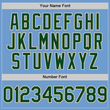 Load image into Gallery viewer, Custom Light Blue Green-Cream Bomber Full-Snap Varsity Letterman Hoodie Jacket