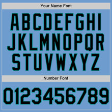 Load image into Gallery viewer, Custom Light Blue Black-Teal Bomber Full-Snap Varsity Letterman Hoodie Jacket