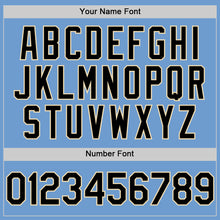 Load image into Gallery viewer, Custom Light Blue Black-Cream Bomber Full-Snap Varsity Letterman Two Tone Hoodie Jacket