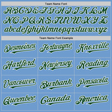 Load image into Gallery viewer, Custom Light Blue Green-White Bomber Full-Snap Varsity Letterman Two Tone Hoodie Jacket