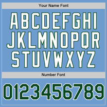 Load image into Gallery viewer, Custom Light Blue Green-White Bomber Full-Snap Varsity Letterman Two Tone Hoodie Jacket