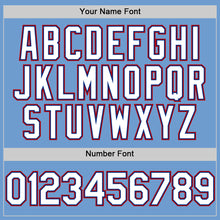 Load image into Gallery viewer, Custom Light Blue Royal-Red Bomber Full-Snap Varsity Letterman Two Tone Hoodie Jacket