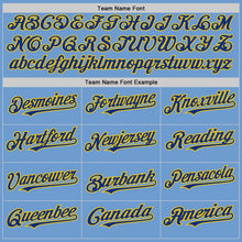 Load image into Gallery viewer, Custom Light Blue Royal-Yellow Bomber Full-Snap Varsity Letterman Two Tone Hoodie Jacket