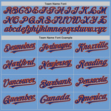 Load image into Gallery viewer, Custom Light Blue Royal-Orange Bomber Full-Snap Varsity Letterman Two Tone Hoodie Jacket