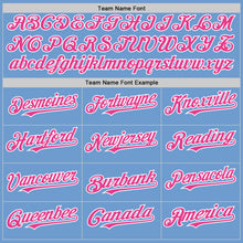 Load image into Gallery viewer, Custom Light Blue Pink-White Bomber Full-Snap Varsity Letterman Two Tone Hoodie Jacket