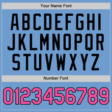 Load image into Gallery viewer, Custom Light Blue Pink-Black Bomber Full-Snap Varsity Letterman Two Tone Hoodie Jacket