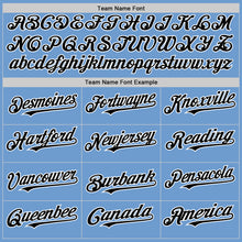 Load image into Gallery viewer, Custom Light Blue Black-White Bomber Full-Snap Varsity Letterman Two Tone Hoodie Jacket