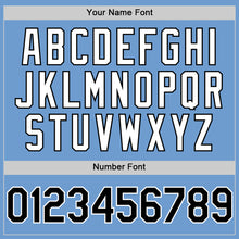 Load image into Gallery viewer, Custom Light Blue Black-White Bomber Full-Snap Varsity Letterman Two Tone Hoodie Jacket