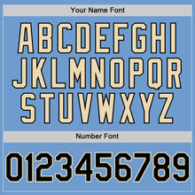 Load image into Gallery viewer, Custom Light Blue Black-Cream Bomber Full-Snap Varsity Letterman Two Tone Hoodie Jacket