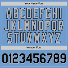 Load image into Gallery viewer, Custom Light Blue Black-Gray Bomber Full-Snap Varsity Letterman Two Tone Hoodie Jacket