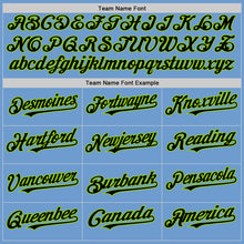 Load image into Gallery viewer, Custom Light Blue Black-Neon Green Bomber Full-Snap Varsity Letterman Two Tone Hoodie Jacket