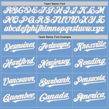 Load image into Gallery viewer, Custom Light Blue White-Gray Bomber Full-Snap Varsity Letterman Two Tone Hoodie Jacket