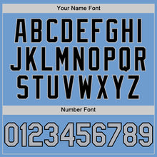 Load image into Gallery viewer, Custom Light Blue Gray-Black Bomber Full-Snap Varsity Letterman Two Tone Hoodie Jacket